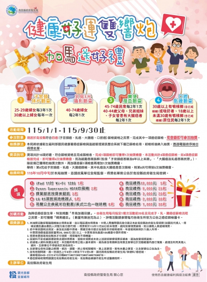 把握9月30日前！完成癌症篩檢就能抽iPad、Dyson！南投縣邀您守護健康再抽好禮(圖)