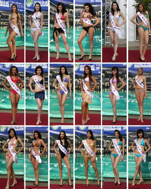 城市小姐選拔賽佳麗在明德水庫畔泳裝走秀(圖)