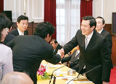 馬英九總統接見日本特使(圖)