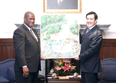 總統馬英九會見聖露西亞總理金恩(圖)