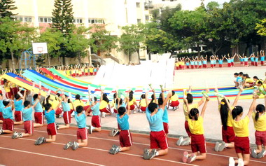 劉政鴻預檢建功國小全中運大會舞演練(圖)