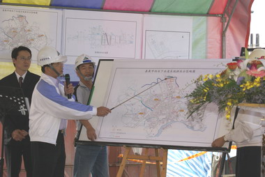 馬英九視察後湖抽水站工程(圖)