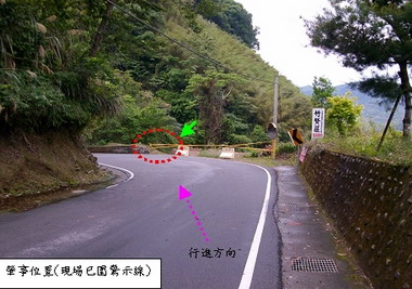 泰安鄉錦水段彎道發生死亡車禍(圖)