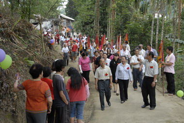 竹崎楓香古道修復完工剪綵(圖)