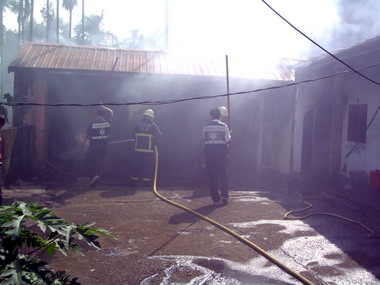 國姓獨棟鐵皮屋發生火警(圖)