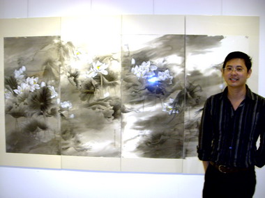 郭振坤膠彩、彩墨印象展即日起展出(圖)