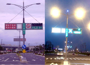 新莊副都心中央路紅綠燈桿最為吸睛(圖)