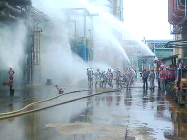 中油公司大林煉油廠舉行區域聯防救災演練(圖)