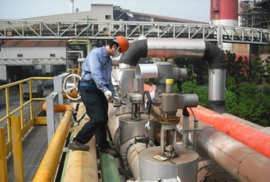 中鋼與尚承鋼鐵公司共同啟用輸汽專管(圖)