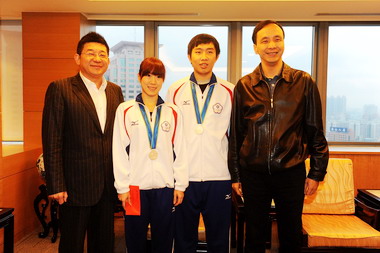 朱立倫市長接見獲廣州亞運銀牌抗癌鬥士(圖)