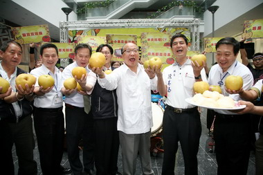 台中胡志強市推銷台中梨(圖)
