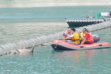 明潭水庫發現男子水浮屍(圖)