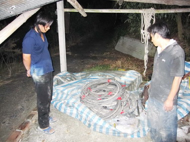 水里警方查獲遭竊將變賣大批電纜線(圖)