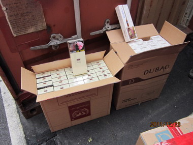 高雄關稅局查獲走私洋菸(圖)