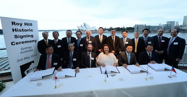 中鋼、韓、日投資團隊與澳洲礦業簽約典禮(圖)