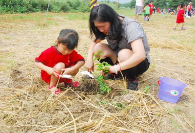 嘉縣朴子公所辦樸仔腳人種朴樹活動(圖)