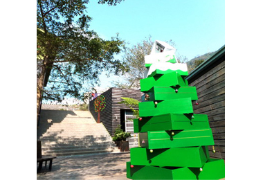 水里車埕林班道出現創意景觀擺設(圖)