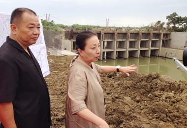天兔來襲張花冠視察埤仔頭排水護岸(圖)