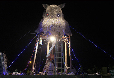 杉林大愛幸福貓頭鷹聖誕點燈(圖)