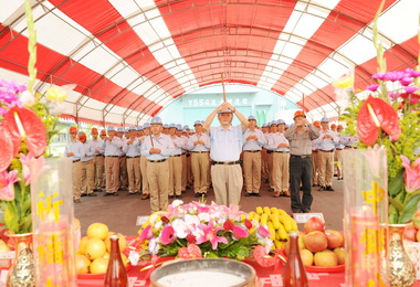 中鋼辦非方向性電氣鋼片產線投產祈福典禮(圖)