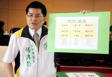 楊典忠批海線河川水質監測仍是嚴重污染(圖)