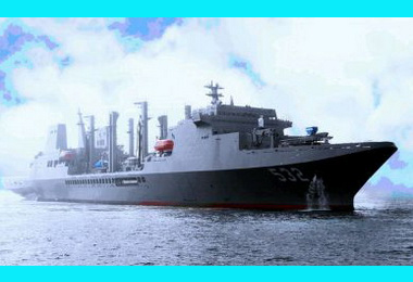 海軍油彈補給艦完工交艦(圖)