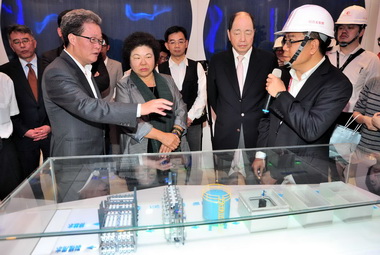 參訪日月光中水回收廠陳菊：珍惜用水(圖)