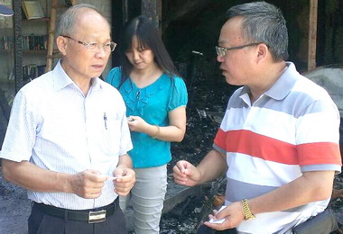 伊達邵商圈火災林政則慰傷(圖)