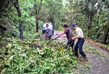 杜鵑強颱來襲多處道路封閉(圖)