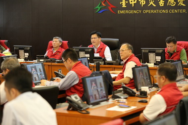 杜鵑颱風來襲中市與中央災害應變中心連線(圖)