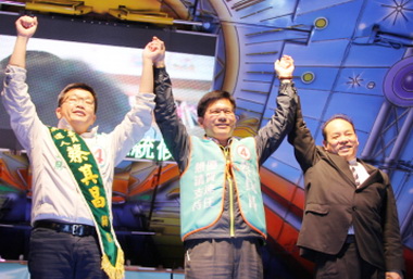 林佳龍為蔡其昌站台推海線雙軌高架化(圖)