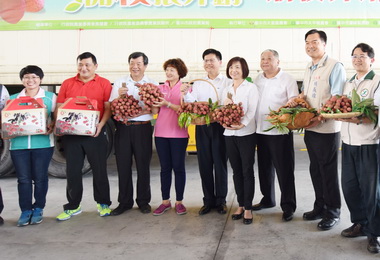 台中荔枝外銷裝櫃啟運(圖)
