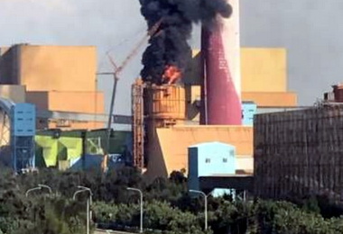 台中火力發電廠火警幸不影響供電(圖)