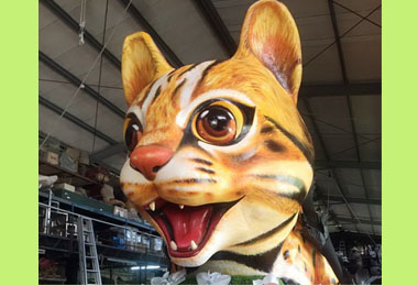 迎接國慶花車嘉年華花博吉祥物亮相(圖)