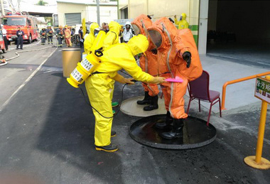 大肚區興農廠區進行化災演練(圖)