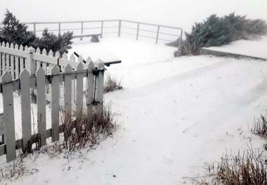 玉山路面積雪濕滑上山應備妥裝備(圖)