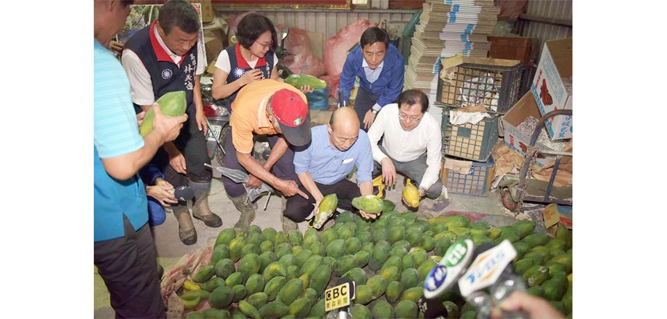 韓國瑜訪視木瓜農損　協助復耕　市府感謝行政院「高效率」同意現金救助(圖)
