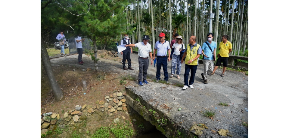 林明溱會勘魚池頭社區排護岸及多處道路水溝改善工程(圖)
