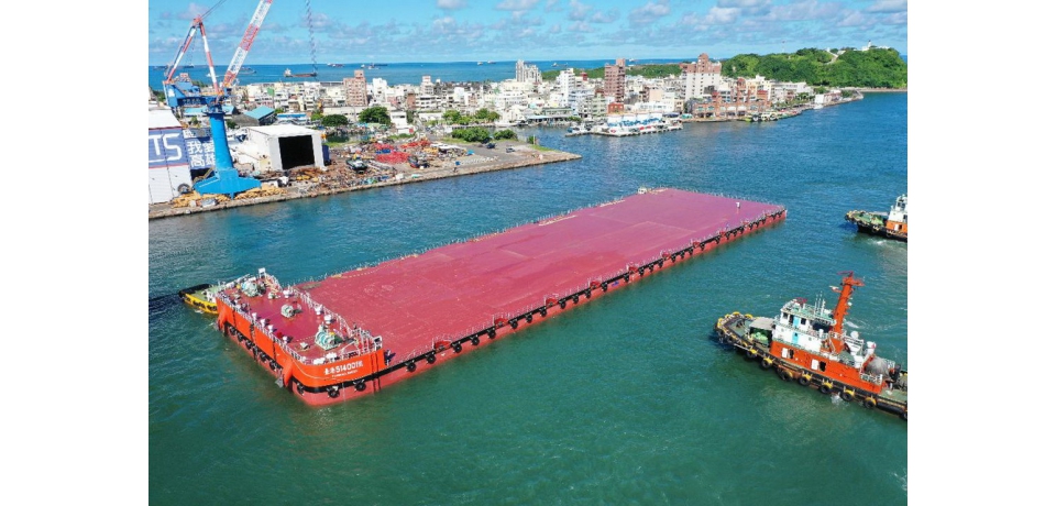 臺灣港務港勤公司新造「臺港514001號」平台駁船順利交船(圖)