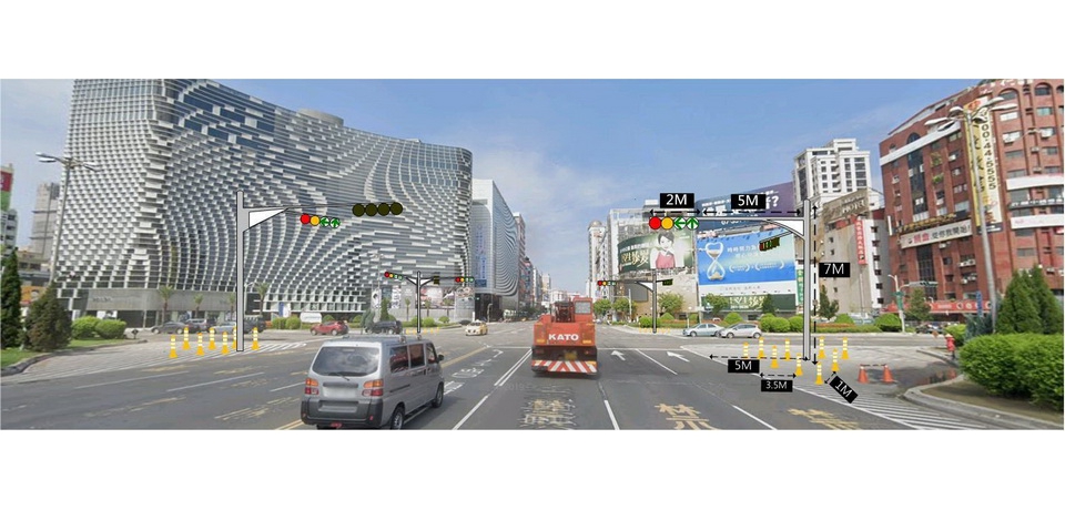 為提昇圓環動線優化與行車安全 交通局辦理中華四路/五福三路新設號誌與動線調整工程(圖)