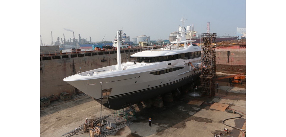 台船公司大展造修能量德國「PAPA」豪華遊艇進入台船公司完成歲修(圖)