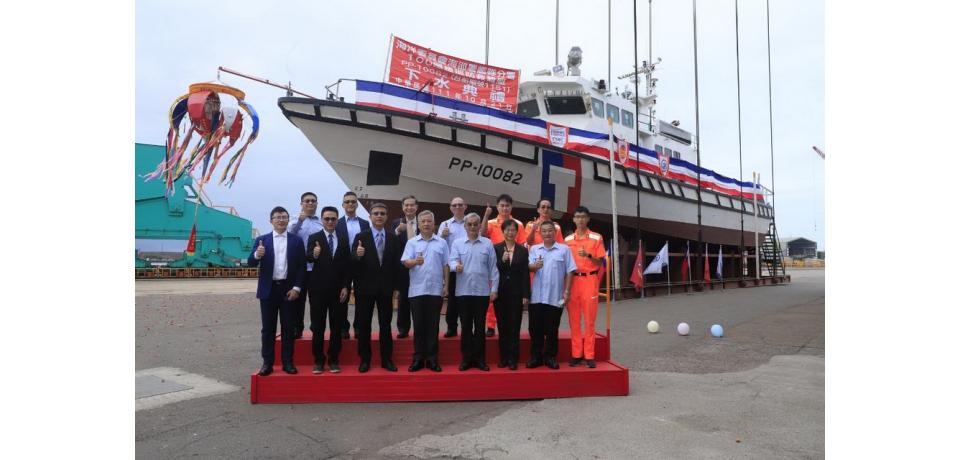 台船公司承造海洋委員會海巡署艦隊分署100噸級巡防救難艇HNO.1151下水典禮(圖)