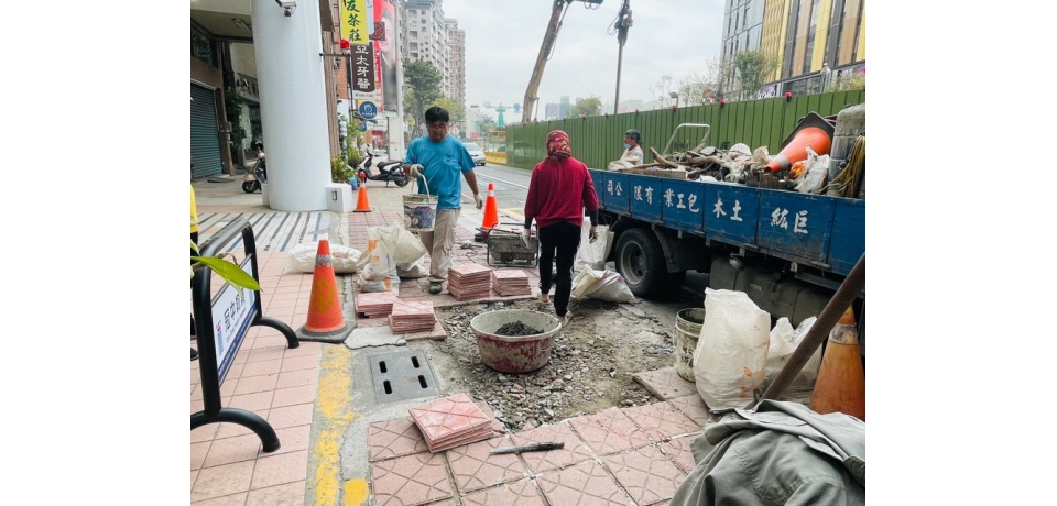 輕軌大順路及美術館路段沿線人行道配合翻新改善(圖)