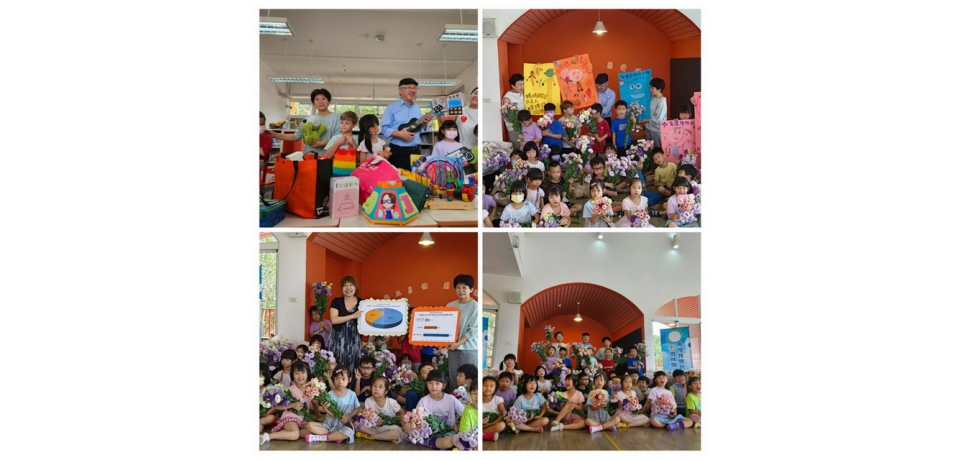 雲林縣虎尾非營利幼兒園跳蚤市場5月送愛到家扶 洋桔梗花祝母親節快樂(圖)
