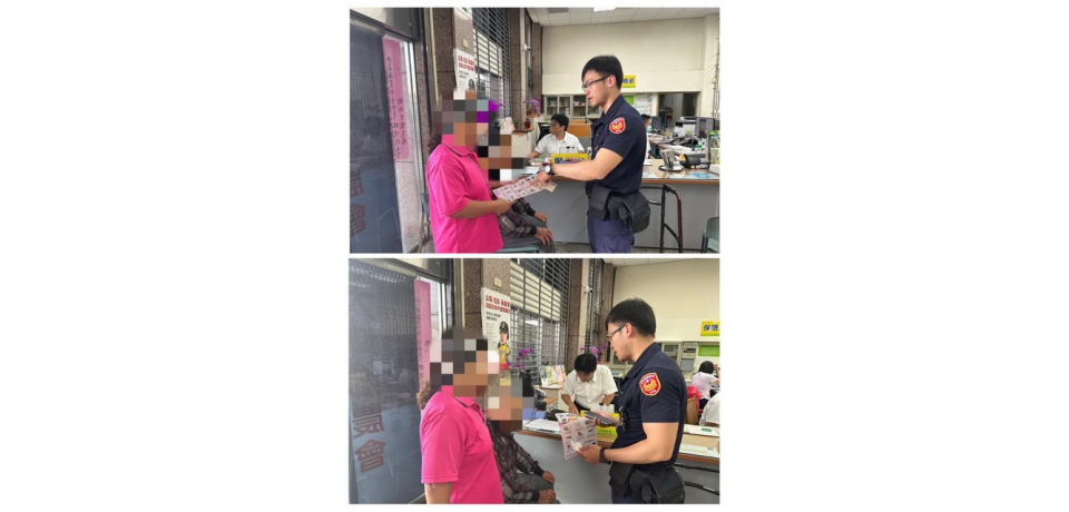 雲林縣8旬老翁險遭詐 雲林縣斗南警分局大埤警急攔阻(圖)