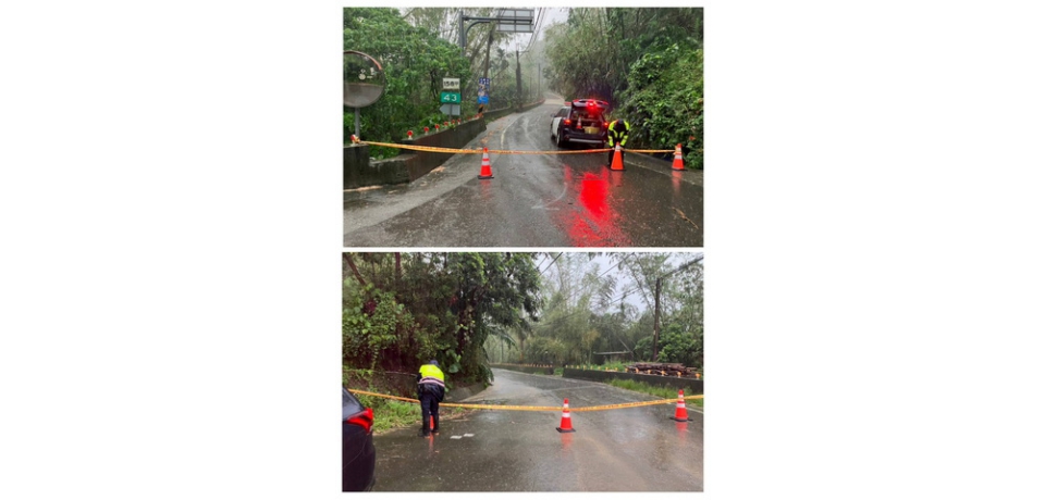 大雨淹水車拋錨 古坑暖警雨中助脫困(圖)