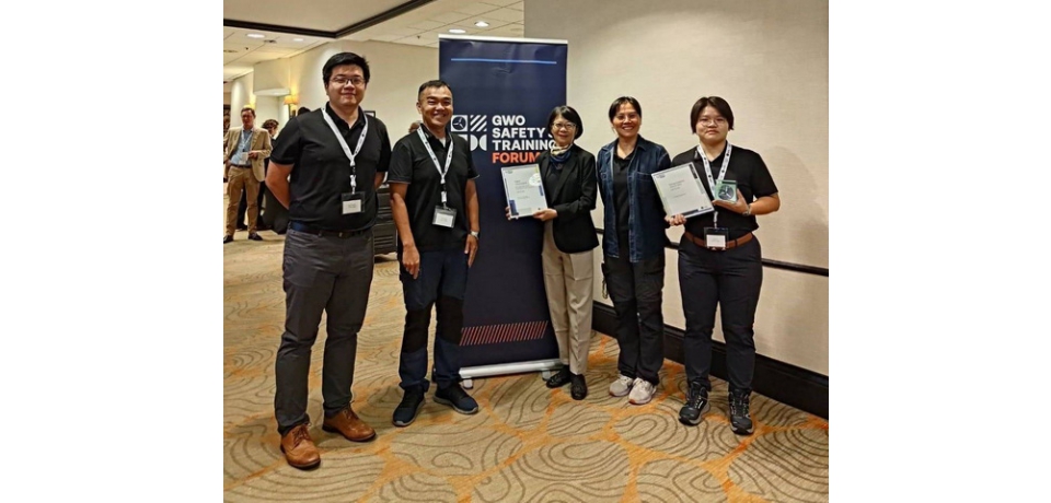 金屬中心海洋專區榮獲GWO全球風能組織社會推動與企業貢獻高度推薦獎及最佳新進講師雙重肯定(圖)