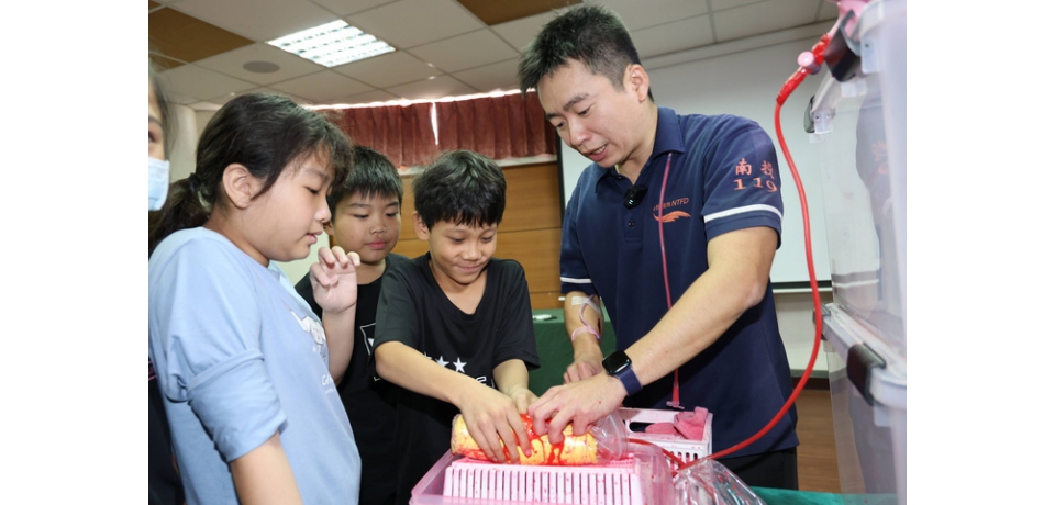 水里消防分隊前進校園　宣導止血救護(圖)
