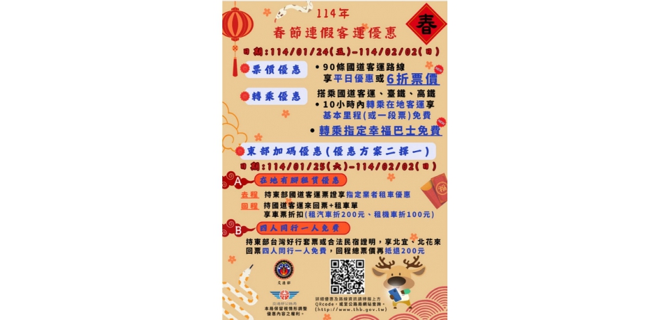 春節返鄉樂團圓 疏運優惠任民挑選(圖)