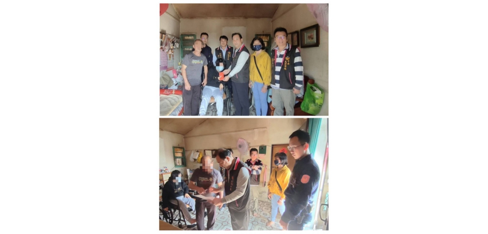 雲林縣四維派出所警與慈善團體送暖助里民度難關(圖)